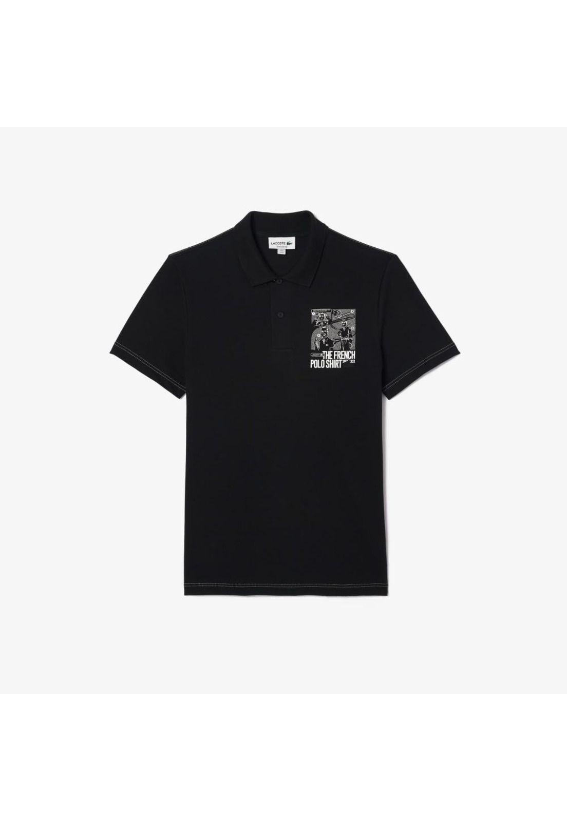 Polera Polo Manga Corta Hombre Lacoste PH7416 Negro-1