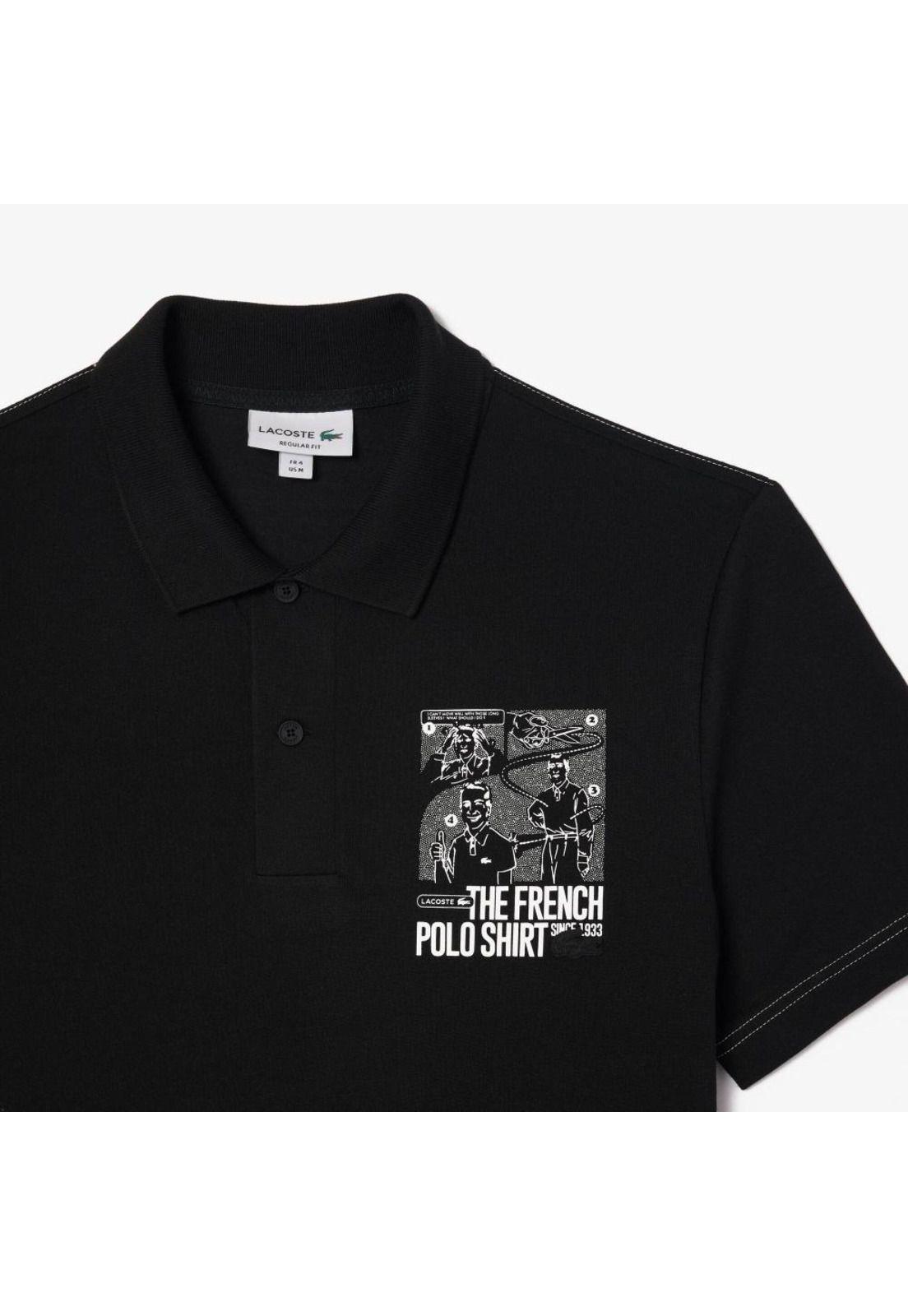 Polera Polo Manga Corta Hombre Lacoste PH7416 Negro-3