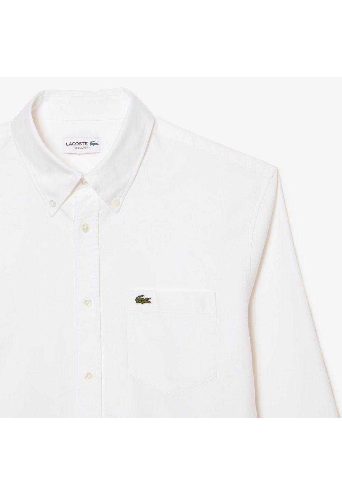 Camisa Lacoste CH191 Hombre Blanco-4