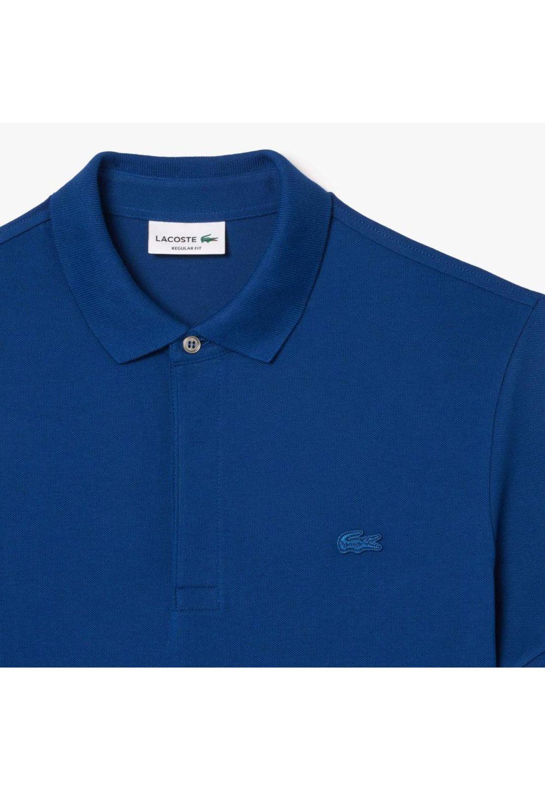 Polera Polo Algodón Hombre Lacoste PH5522 Azul-4