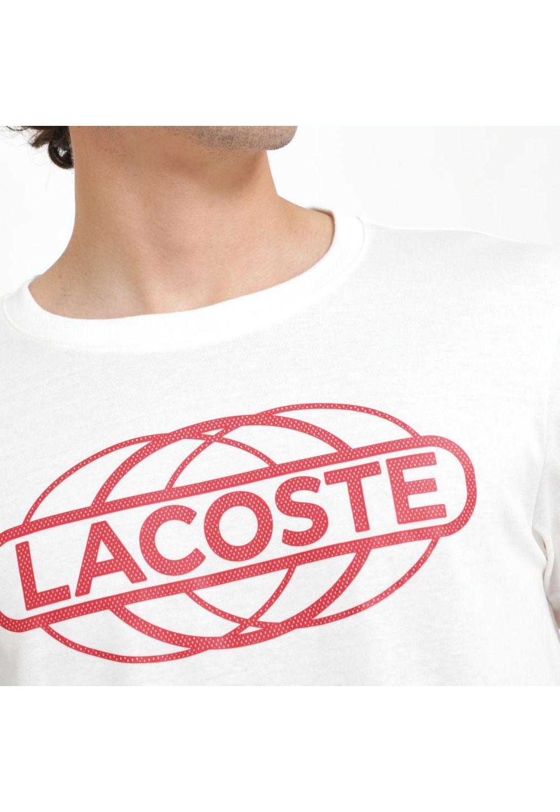 Polera Manga Corta Algodón Hombre Lacoste TH5904 Rojo-3