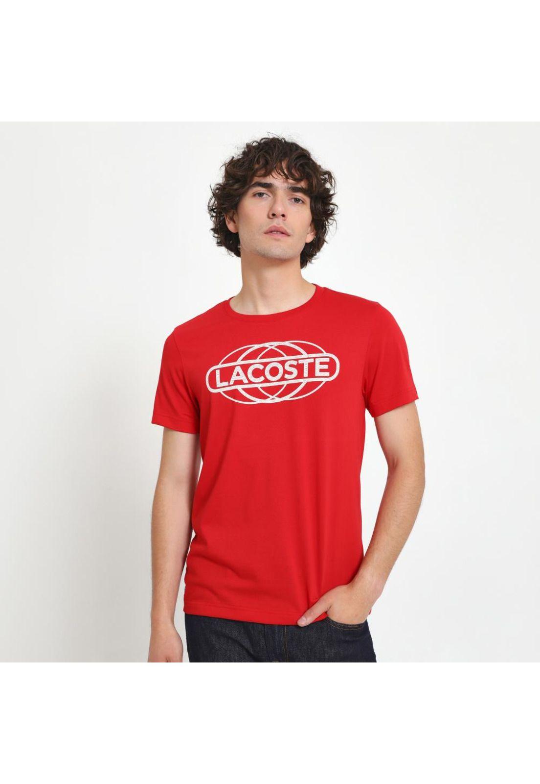 Polera Manga Corta Algodón Hombre Lacoste TH5904 Rojo-0