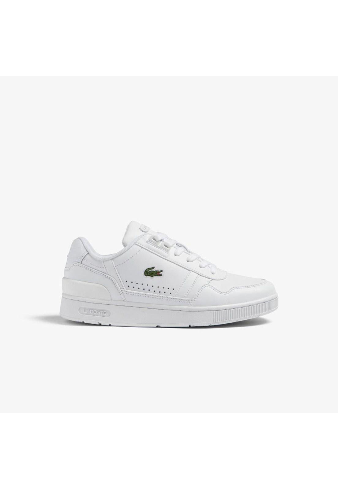 Zapatilla Lacoste T-Clip Cuero Mujer Blanco-0