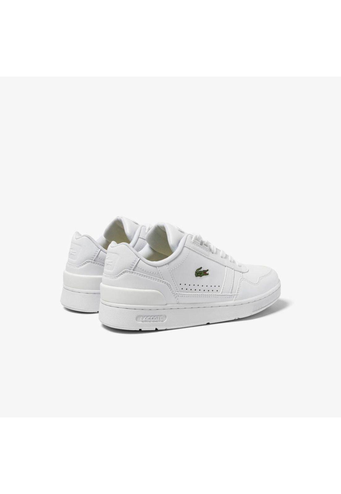 Zapatilla Lacoste T-Clip Cuero Mujer Blanco-2