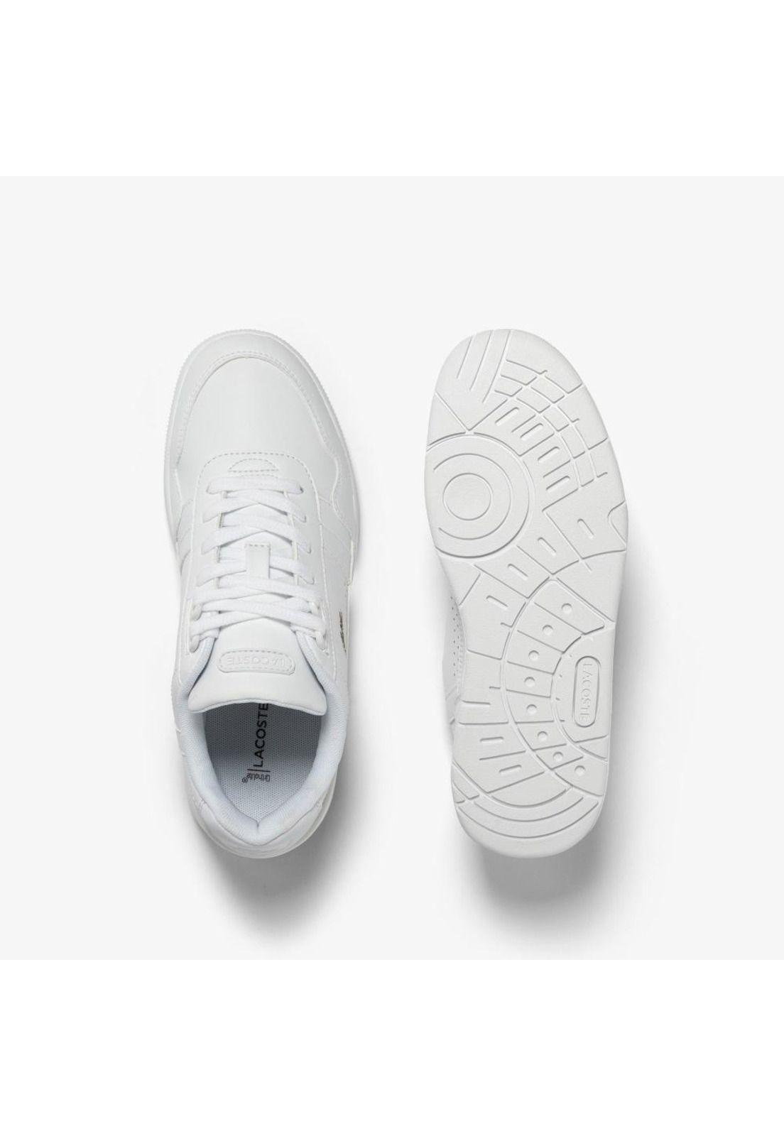 Zapatilla Lacoste T-Clip Cuero Mujer Blanco-3