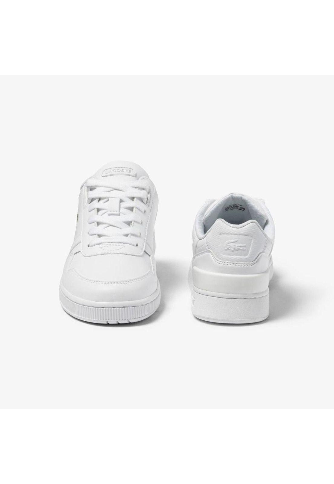 Zapatilla Lacoste T-Clip Cuero Mujer Blanco-4