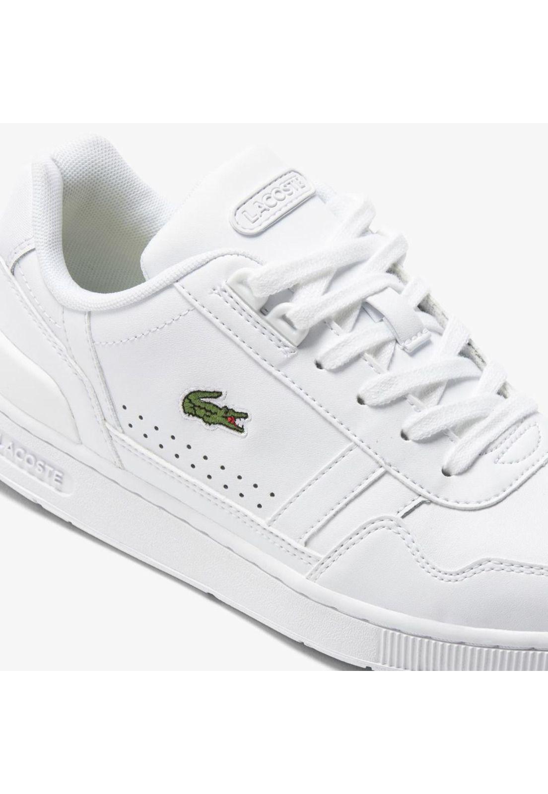 Zapatilla Lacoste T-Clip Cuero Mujer Blanco-5