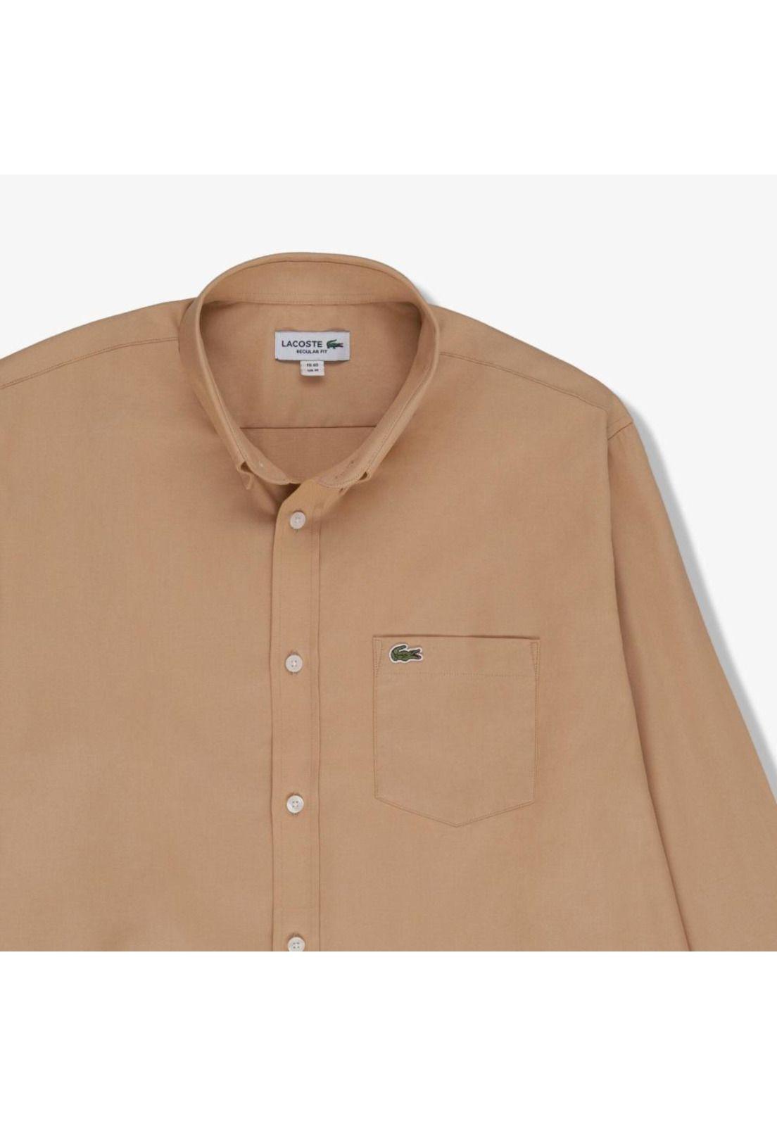 Camisa Manga Larga Hombre Lacoste CH1032 Café-1