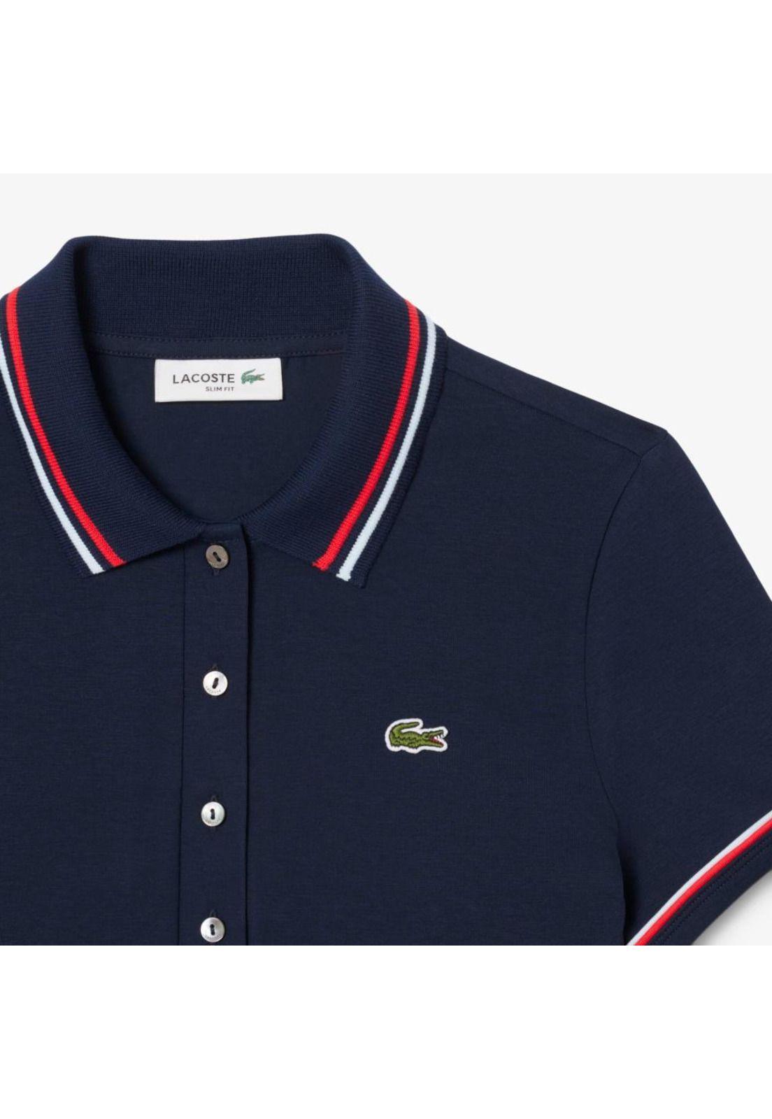 Polera Polo Algodón Mujer Lacoste DF9599 Azul-1