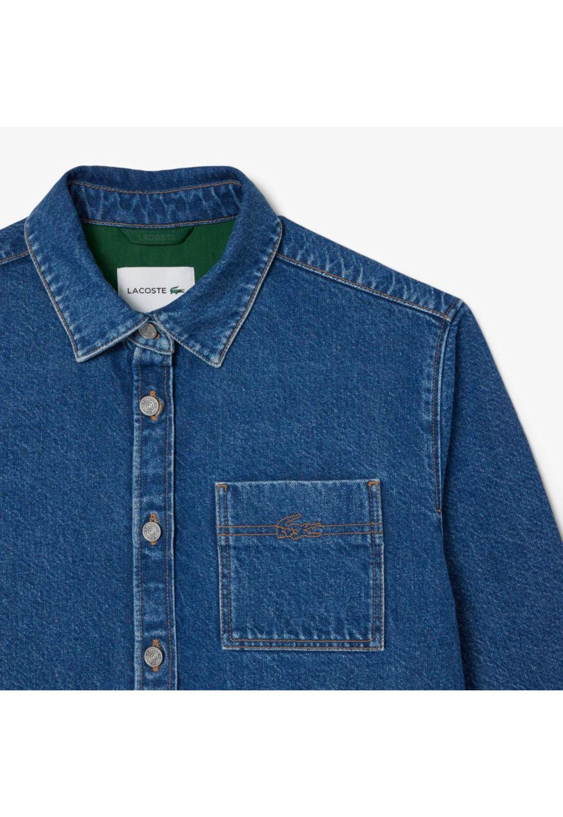 Sobrecamisa Jeans Mujer Lacoste BF2125 Azul-4