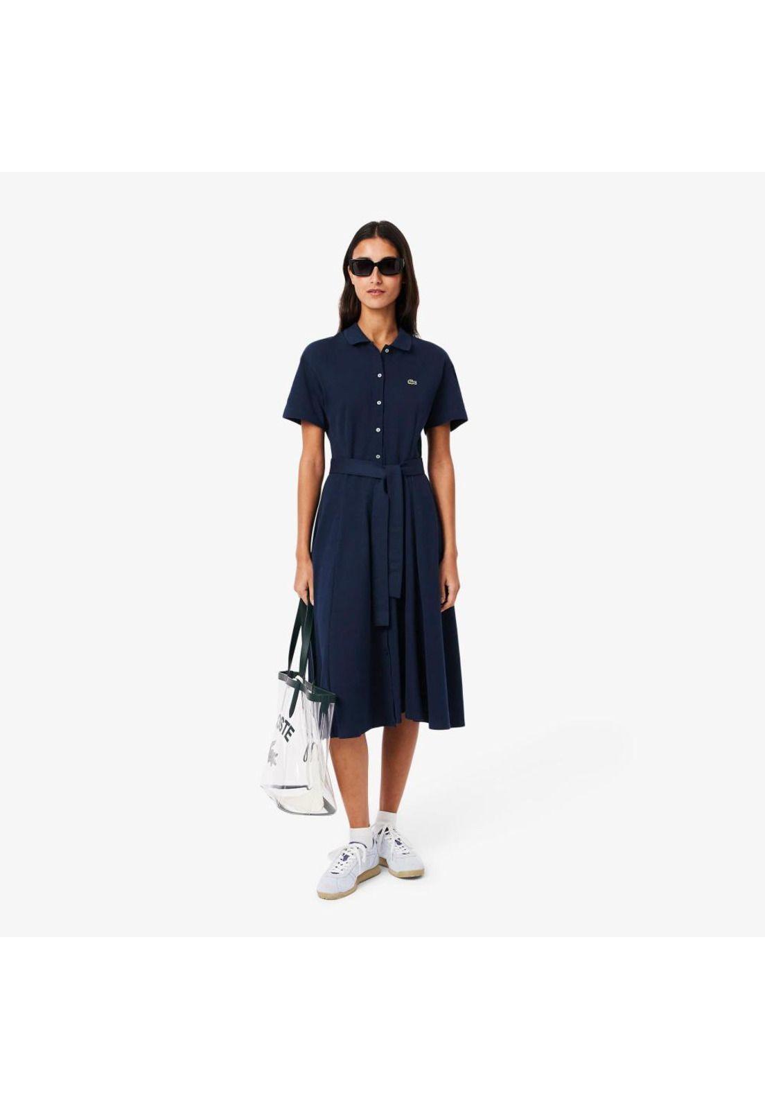 Vestido Manga Corta Mujer Lacoste EF9621 Azul-1