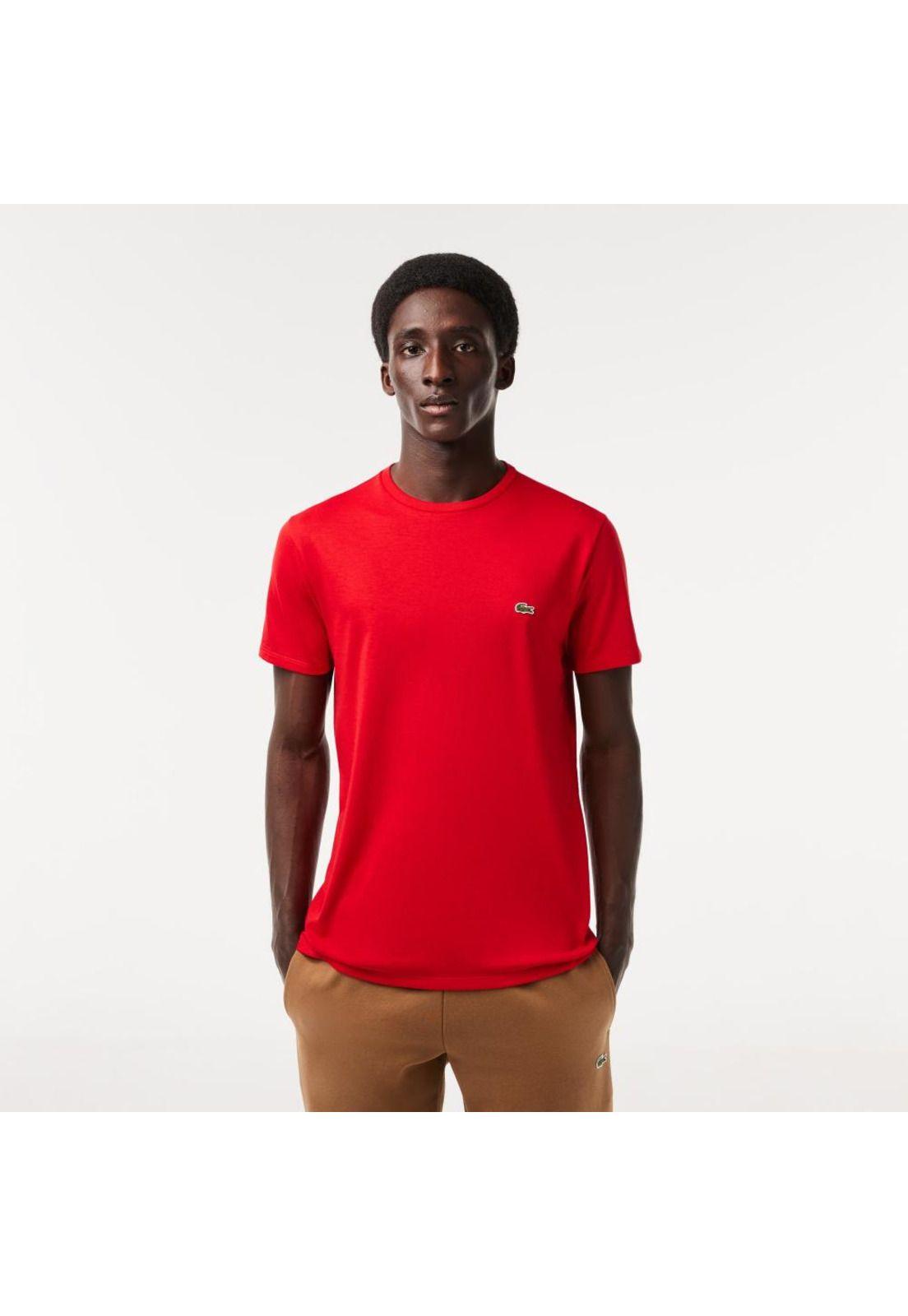 Polera Algodón Hombre Lacoste TH6709 Burdeo-0