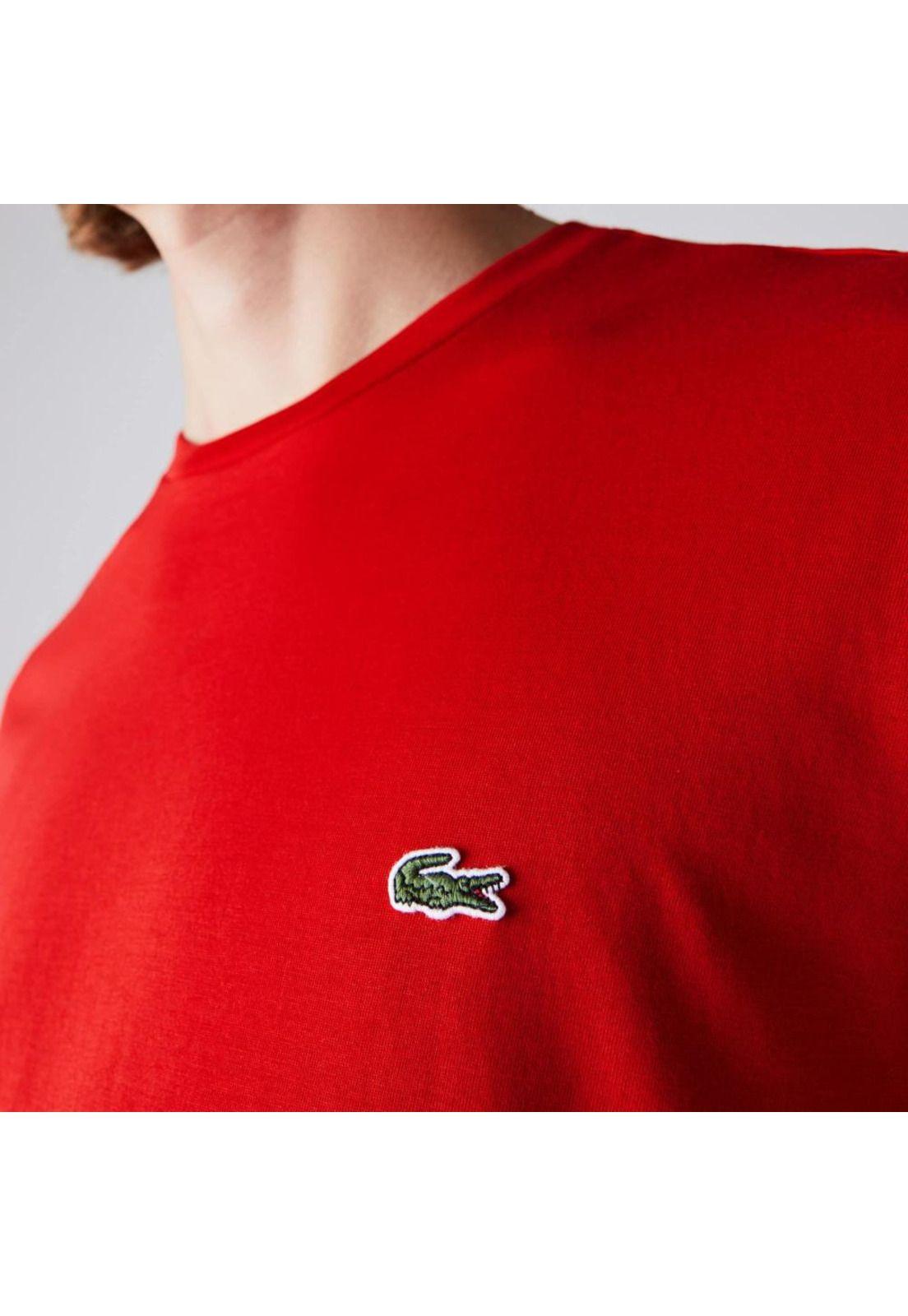 Polera Algodón Hombre Lacoste TH6709 Burdeo-3
