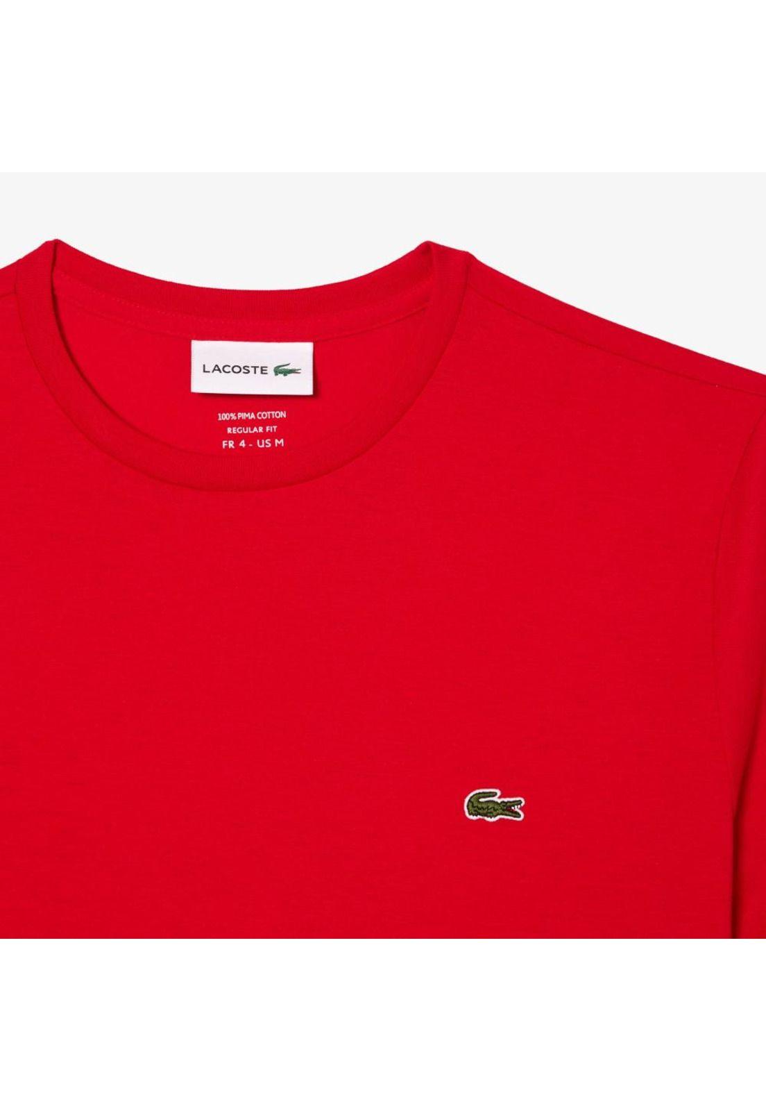 Polera Algodón Hombre Lacoste TH6709 Burdeo-4