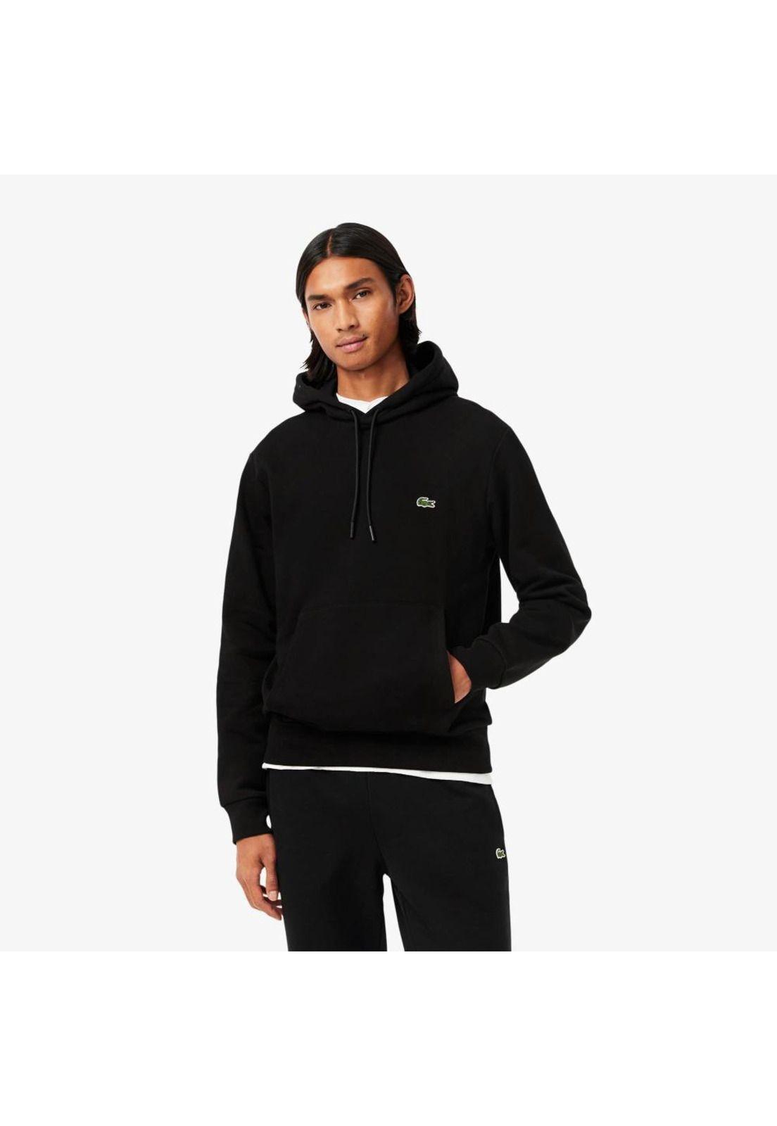 Poleron Hombre Algodón Lacoste SH9623 Negro-1