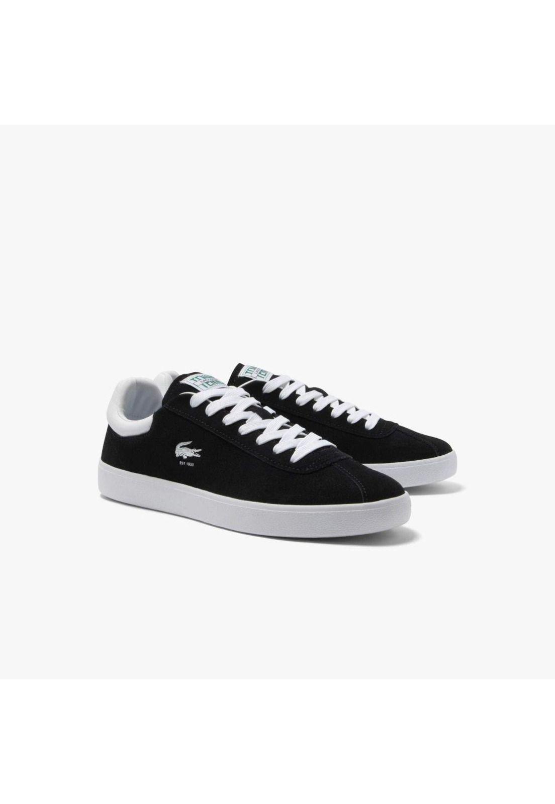 Zapatilla Urbana Lacoste Baseshot   Hombre Negro-1