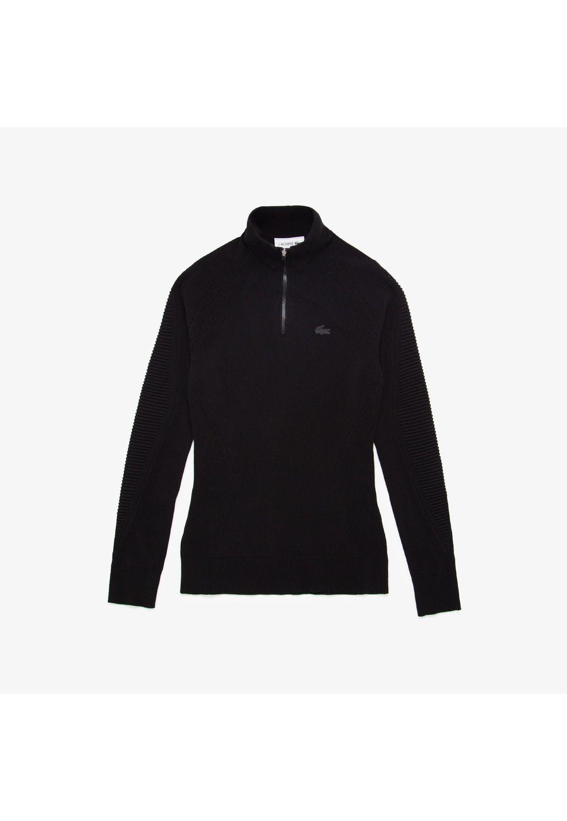 Sweater Lacoste AF955 Mujer Negro-1