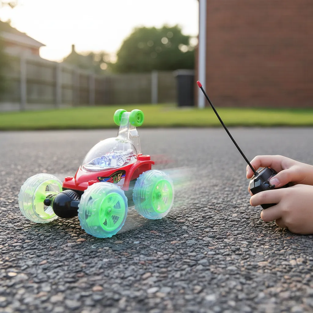 Auto Loco Giro 360 Con Luces Recargable Control Remoto-4