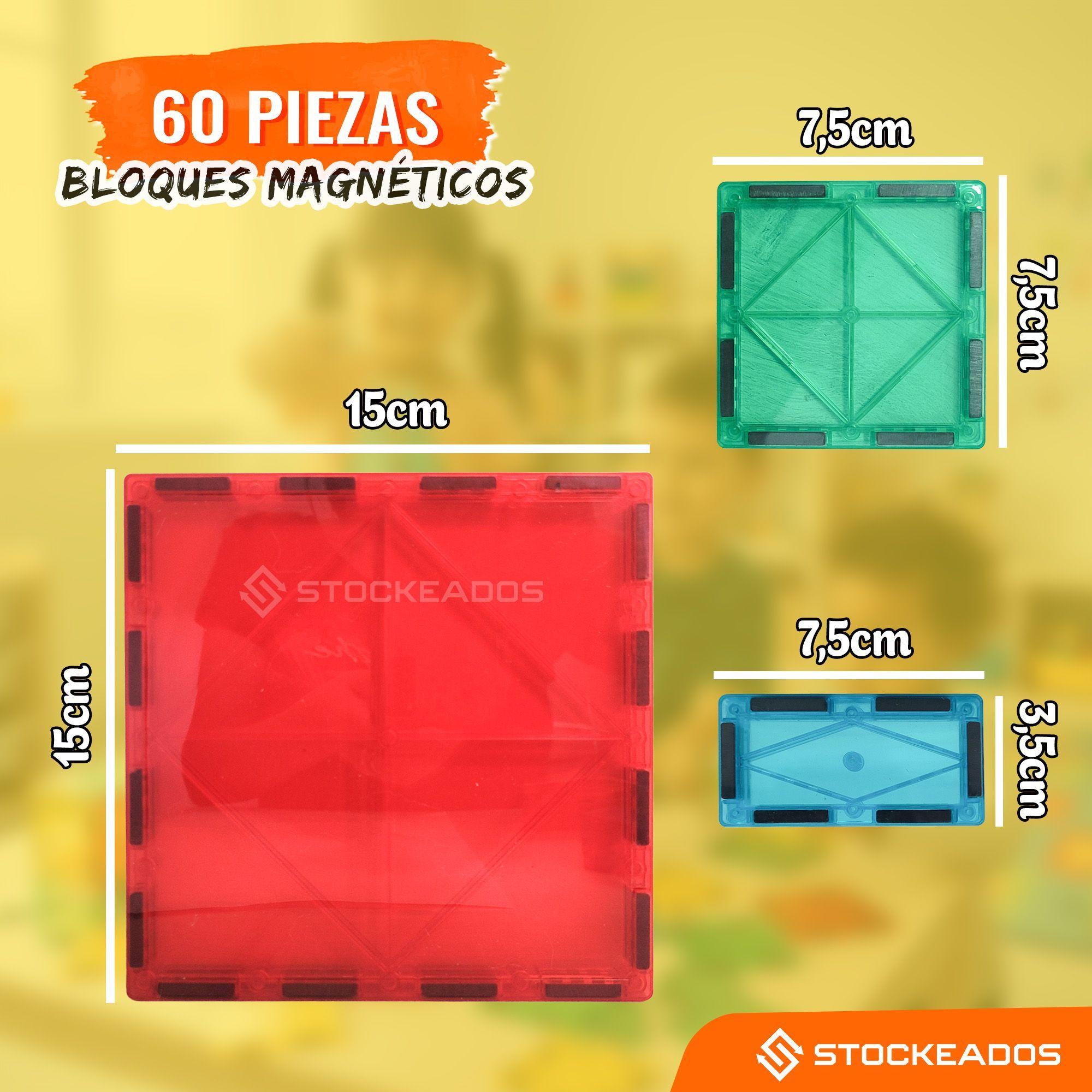 Bloques De Construccion Magneticos Bloques Imanes 60 Piezas-2