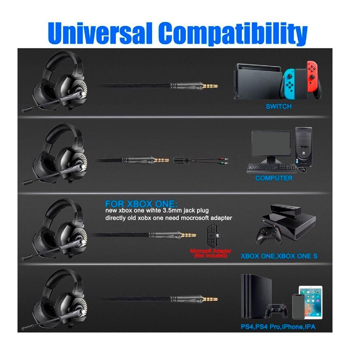 Audifonos Gamer Onikuma K6 Black-Blue-2
