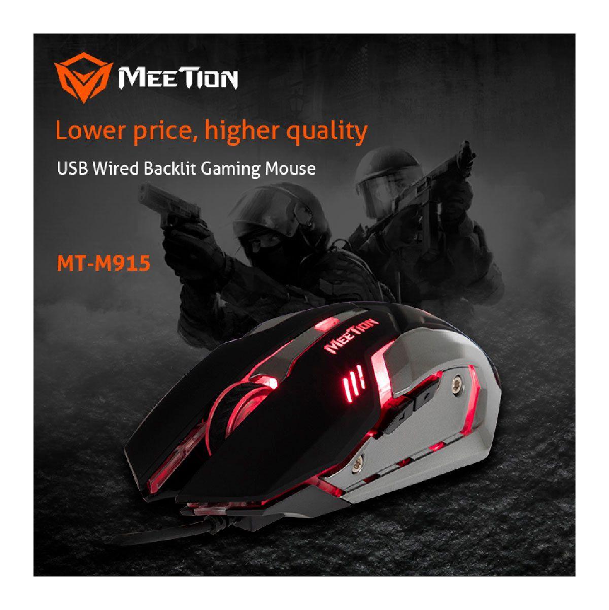 Mouse Gamer RGB 2400DPI Meetion M915-5