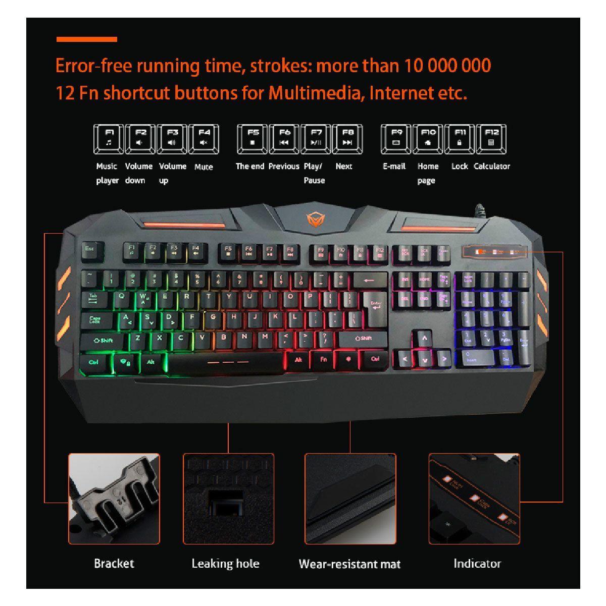 Kit Gamer Teclado Mouse Audifono Modepad Meetion C500-6