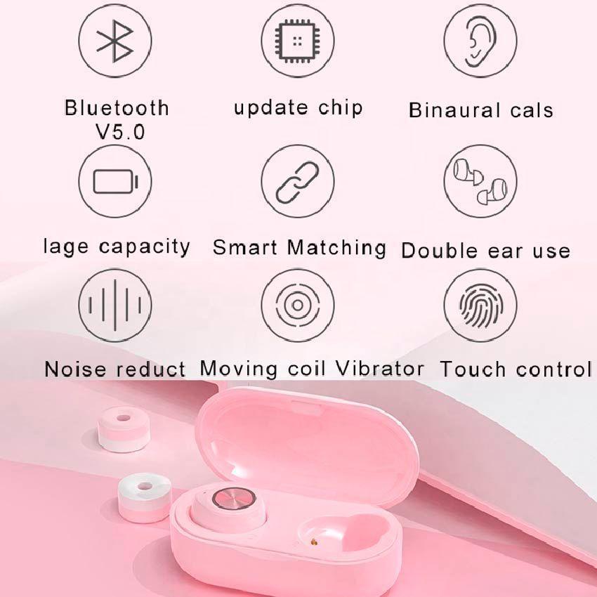 Audifonos Inalambricos Bluetooth TW60 Rosado-5