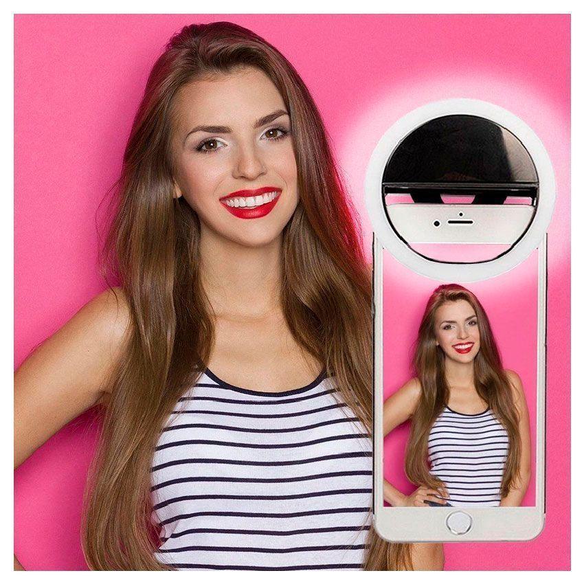 Aro de Luz LED Selfie Portable Usb 3 Tonos Celeste-3