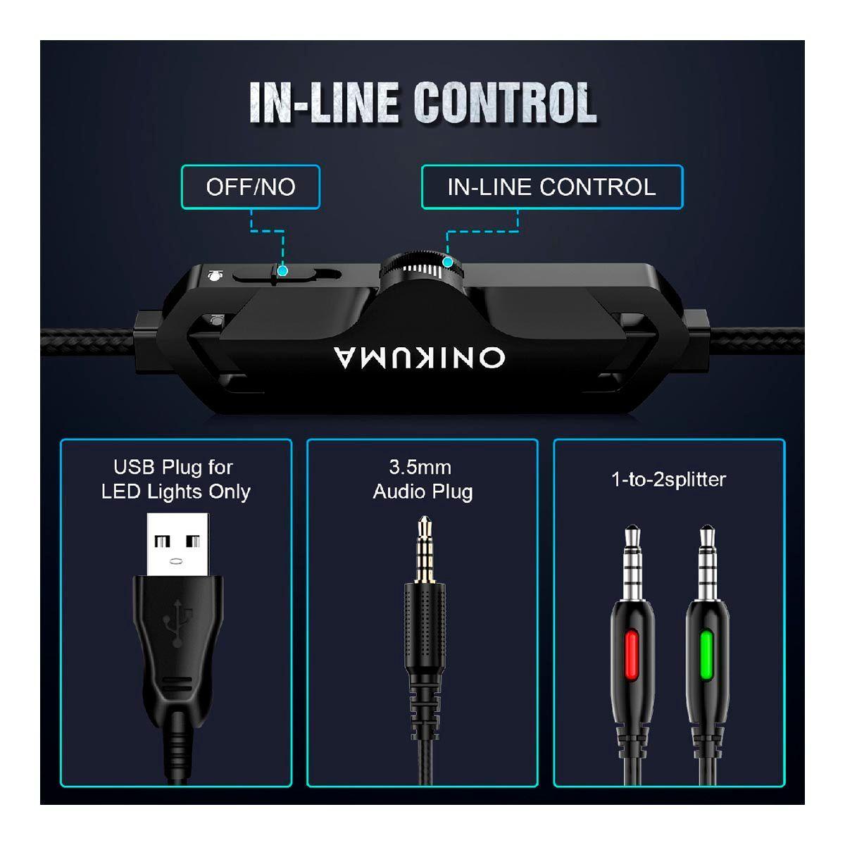 Audifonos Gamer Onikuma X11 RGB - Negro-2