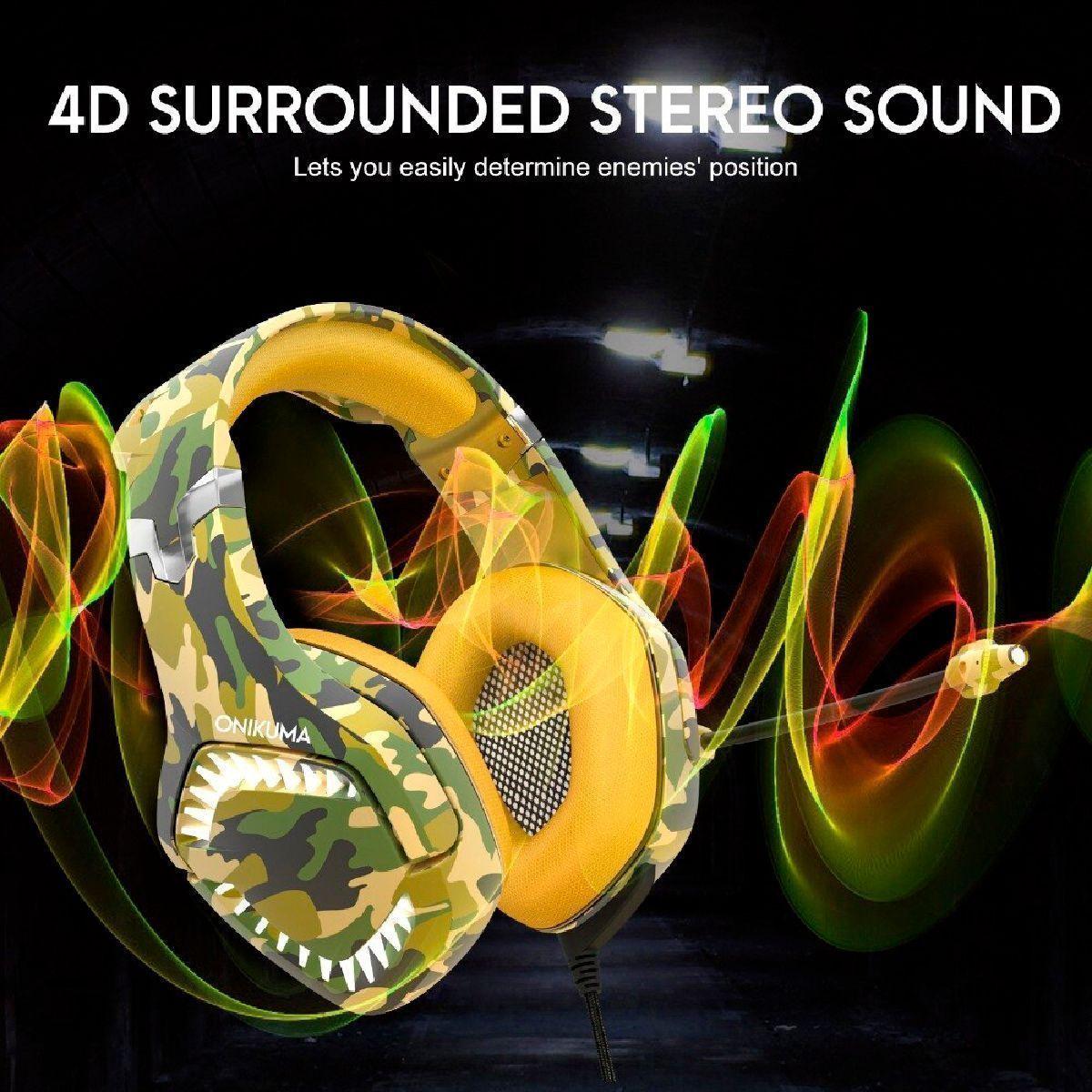 Audifonos Gamer Onikuma K1 Pro Camouflage Yellow-2