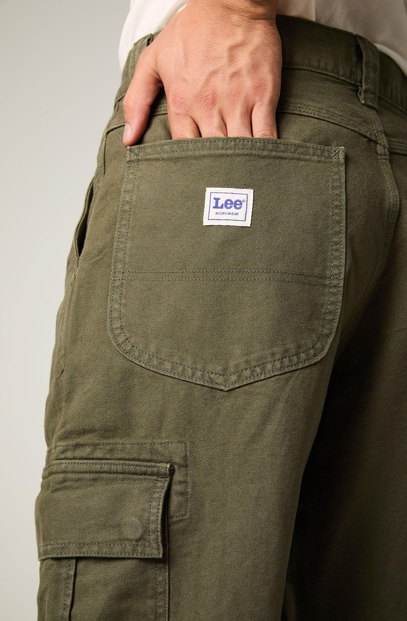 Pantalon Hombre Cargo Verde Relaxed -3