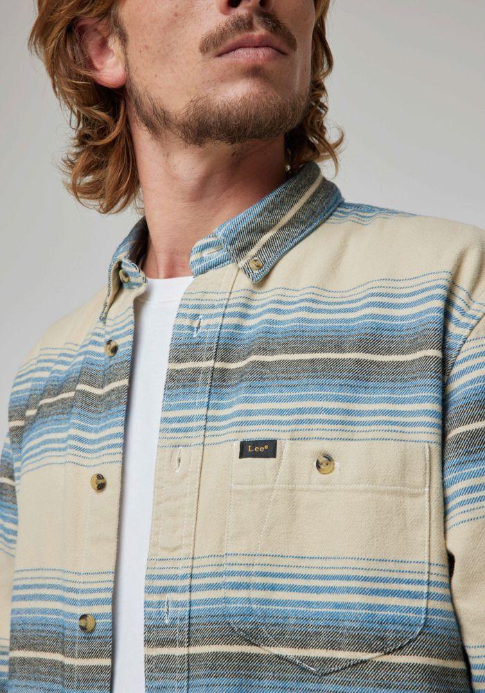 Camisa Hombre Riveted Shirt Relaxed Fit Café-3