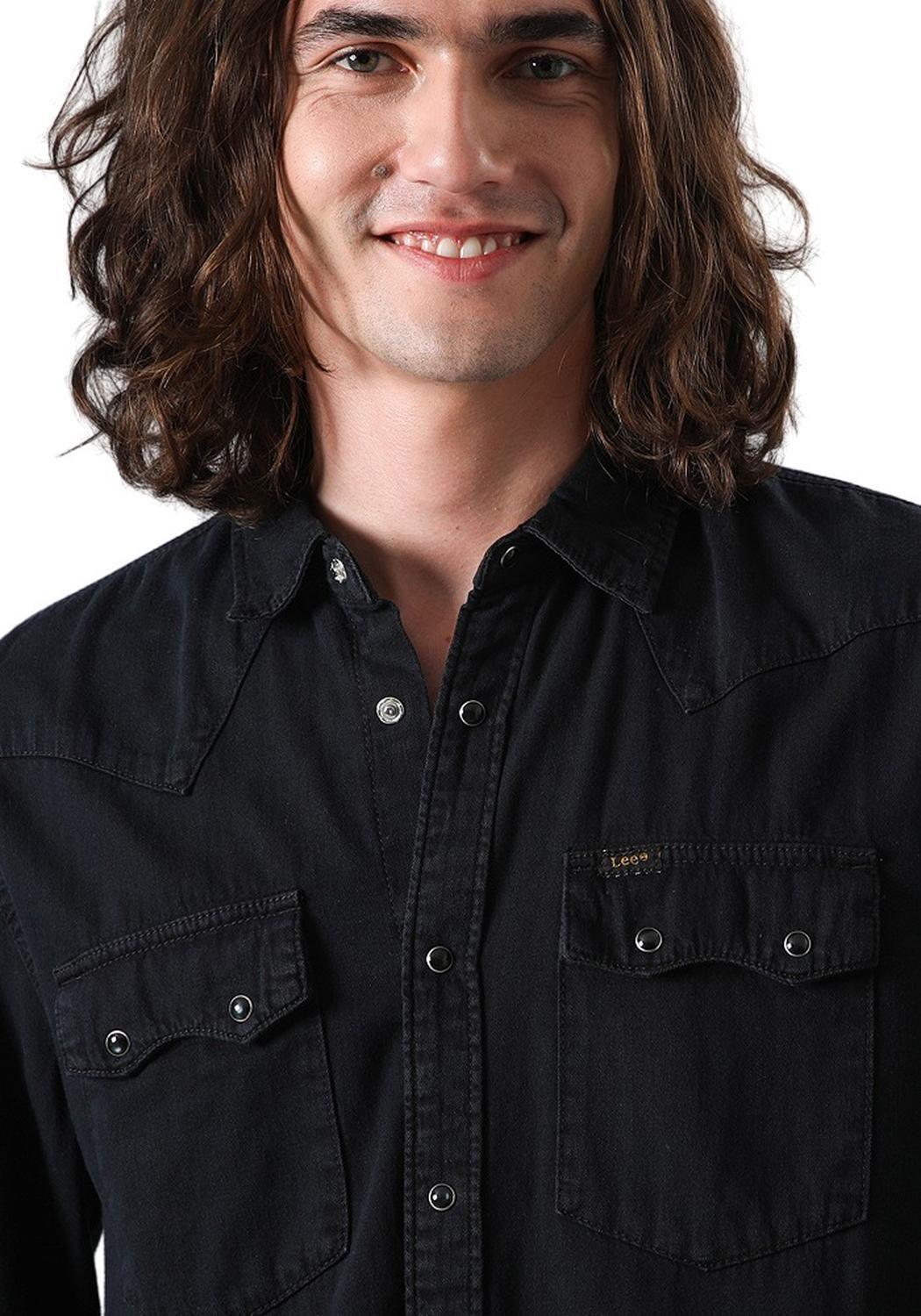 Camisa Lee Western Negra-2