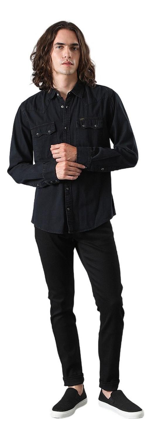 Camisa Lee Western Negra-3