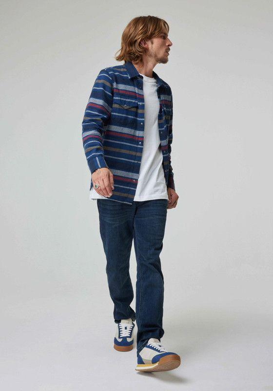 Camisa Hombre  Ls Clean Western Shirt Regular Fit Azul-3