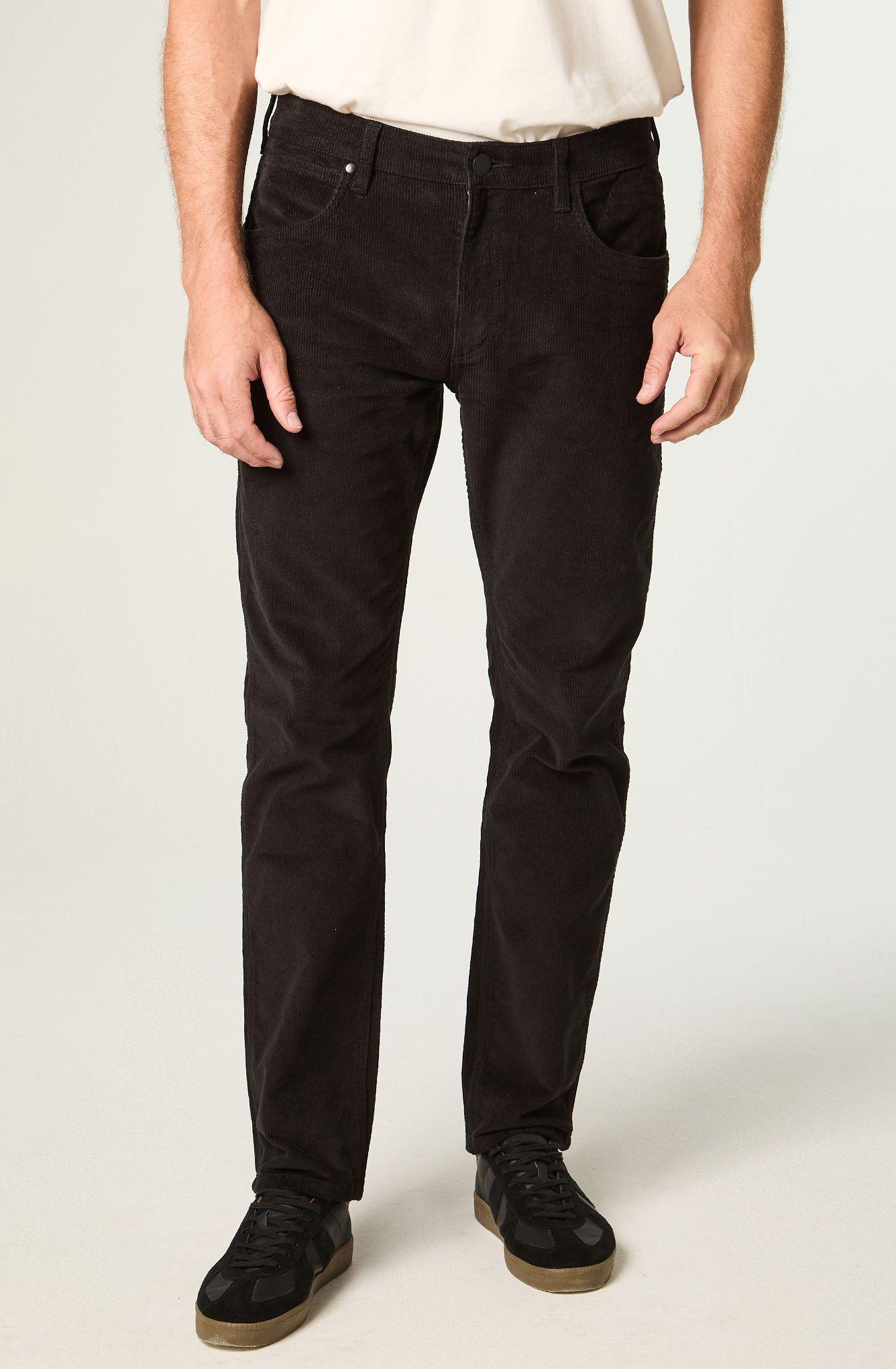 Pantalon Hombre Greensboro Cotele Straight Tiro Medio Negro -0