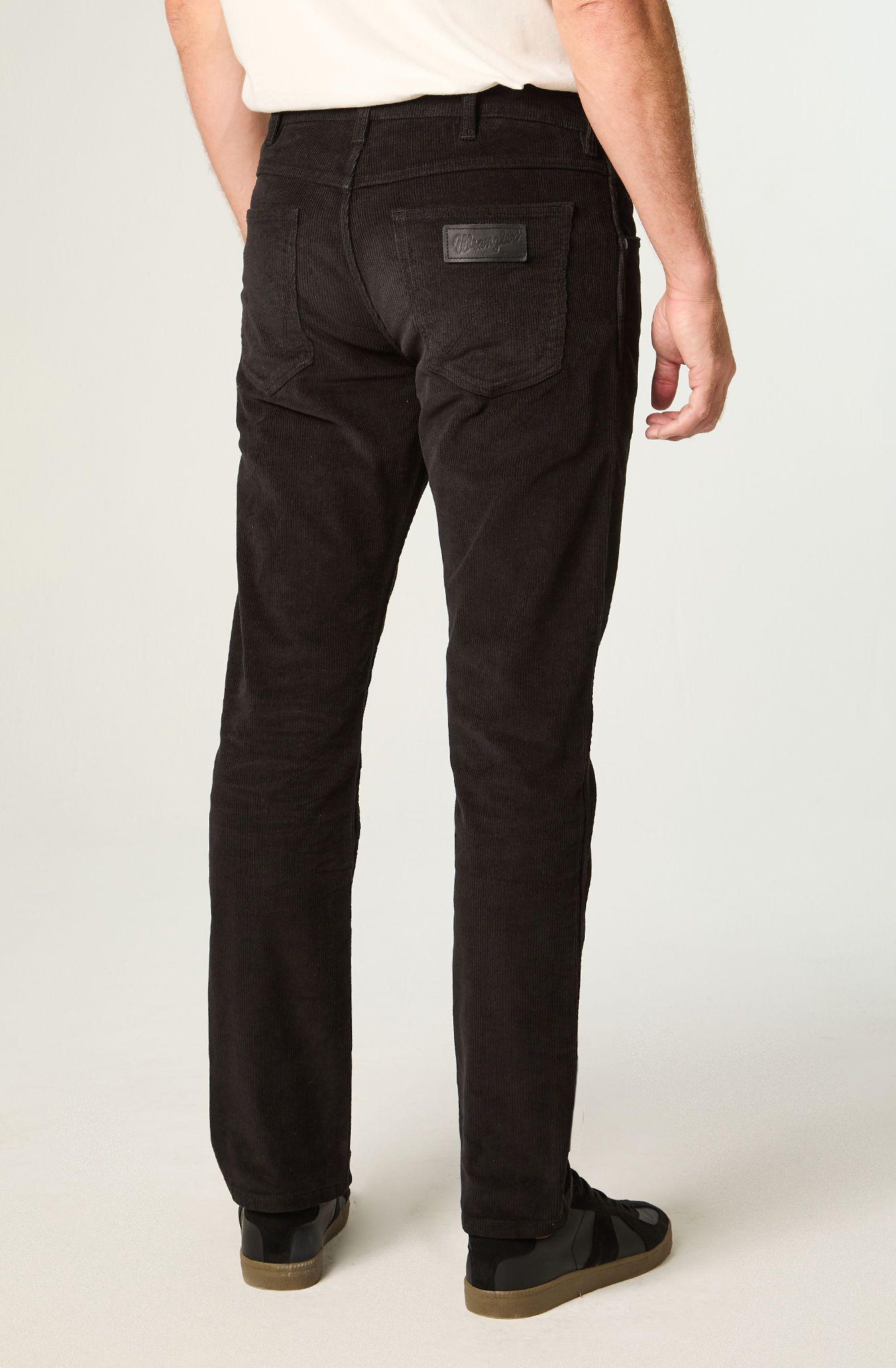 Pantalon Hombre Greensboro Cotele Straight Tiro Medio Negro -2