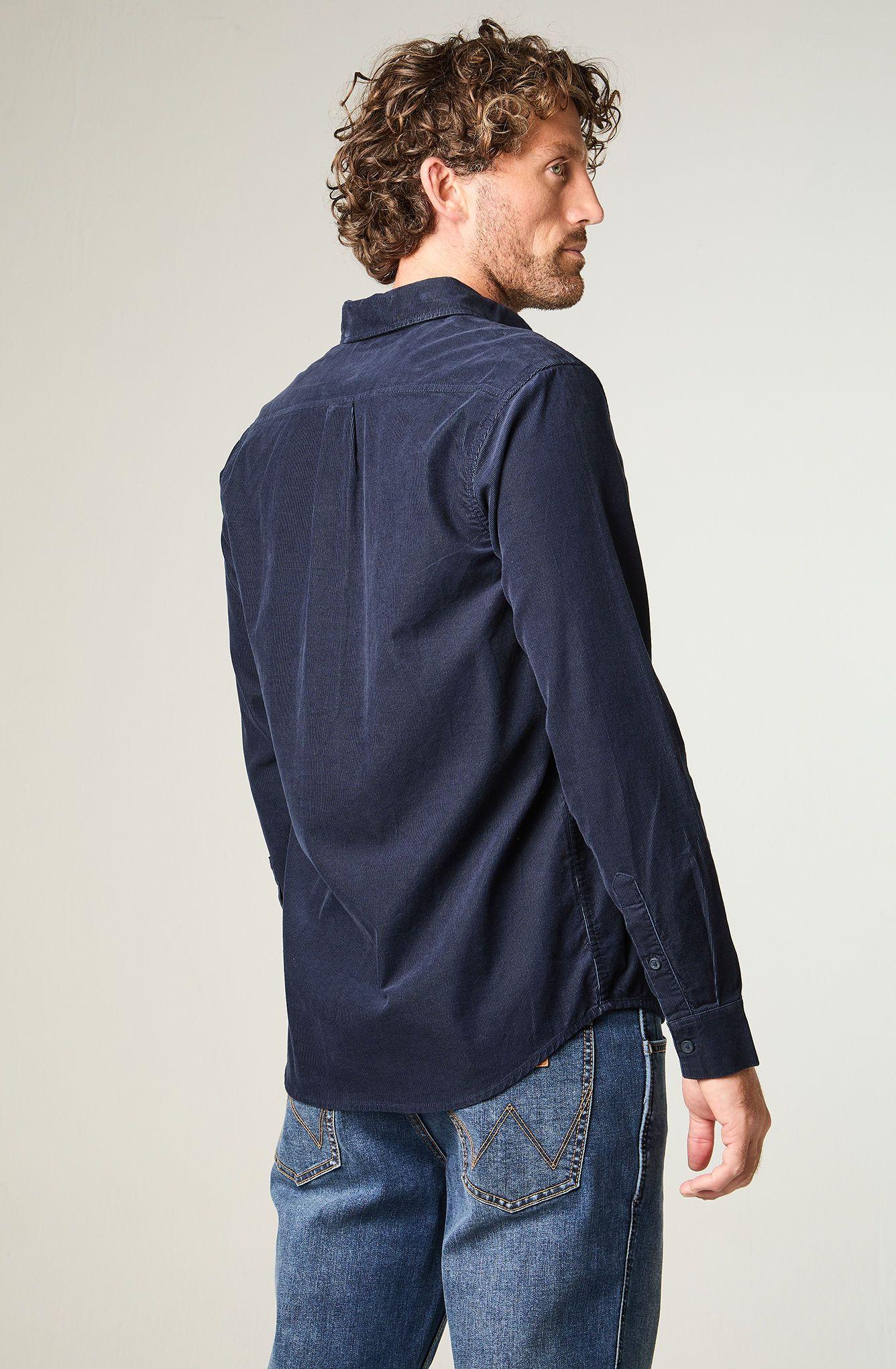 Camisa Hombre 1 Pocket Corduroy Regular Fit Azul -3