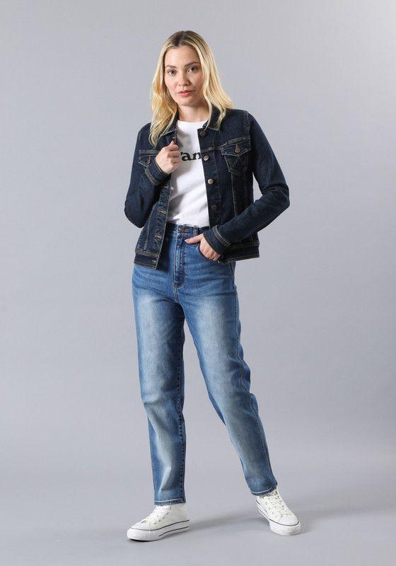 Jeans Mom Tiro Alto Azul Medio-2