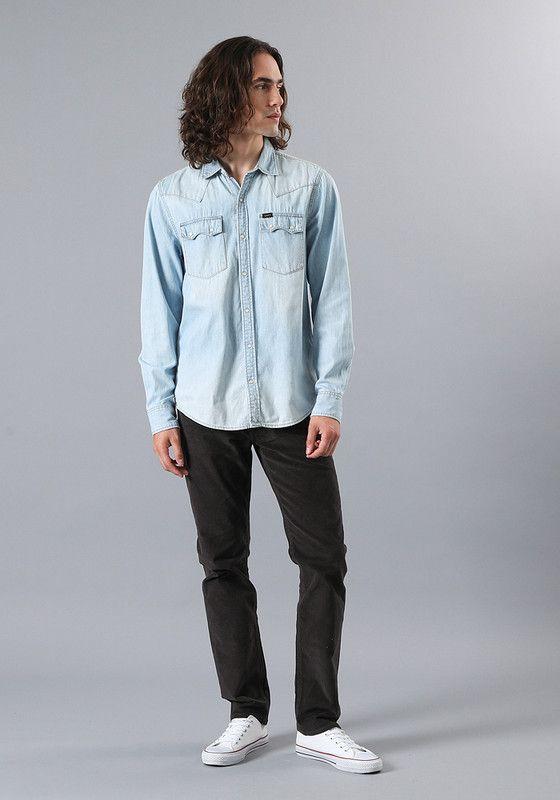 Camisa Regular Lee Western Azul -2