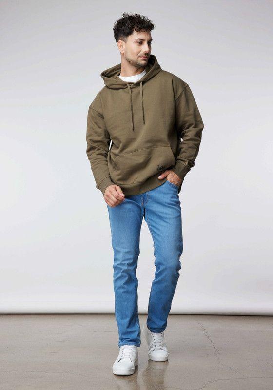 Poleron Hombre  Logo Loose Hoodie Militar Green-3