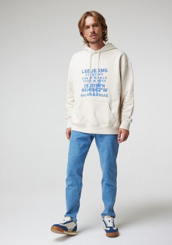 Poleron Hombre Loose Fit Vintage White-5