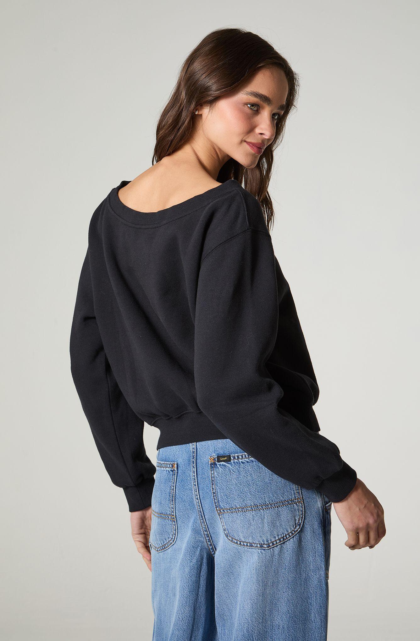 Poleron Mujer Cuello Bote Relaxed Fit-3