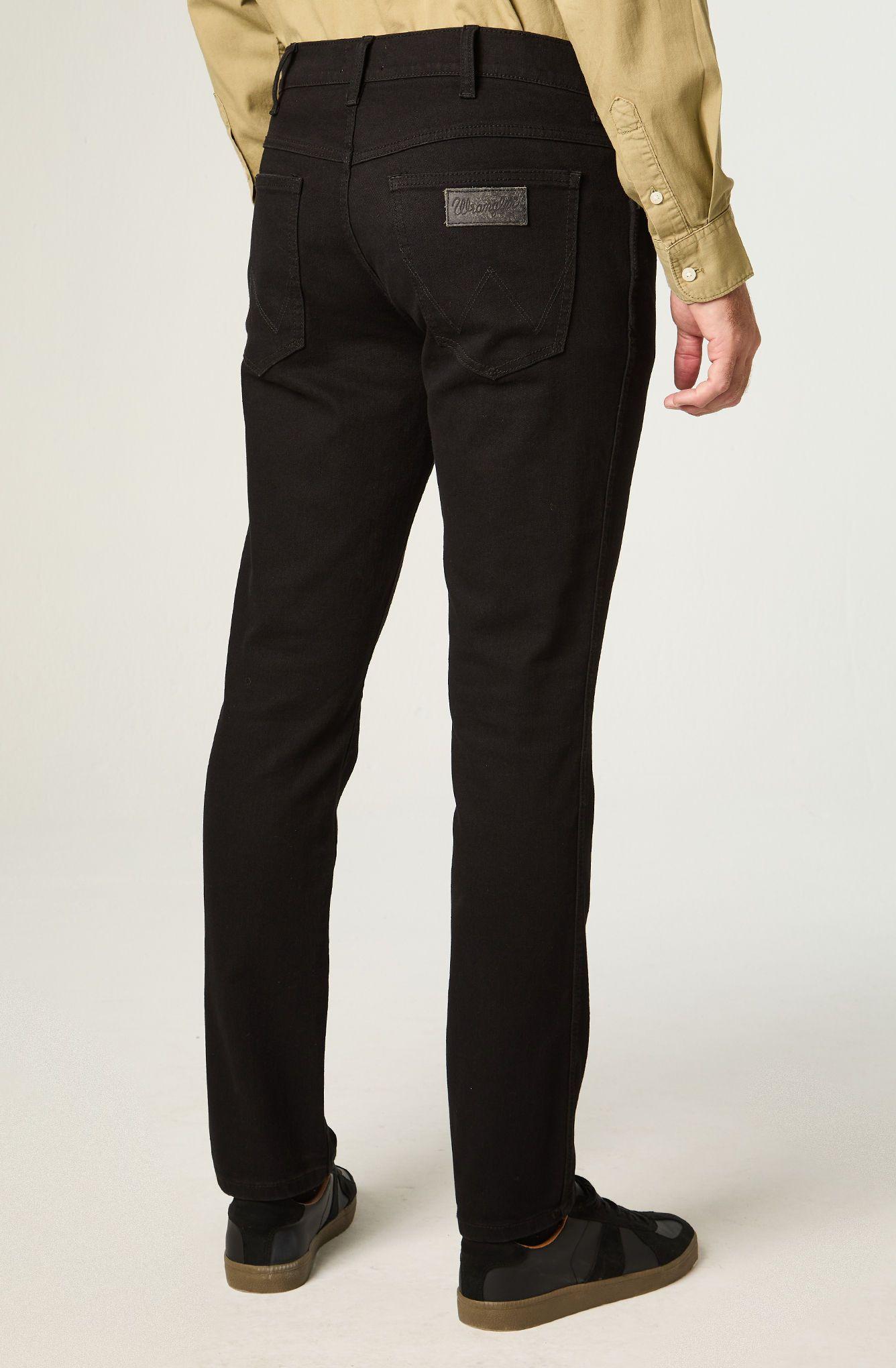 Jeans Hombre Wrangler Larston Slim Tiro Medio Black -2