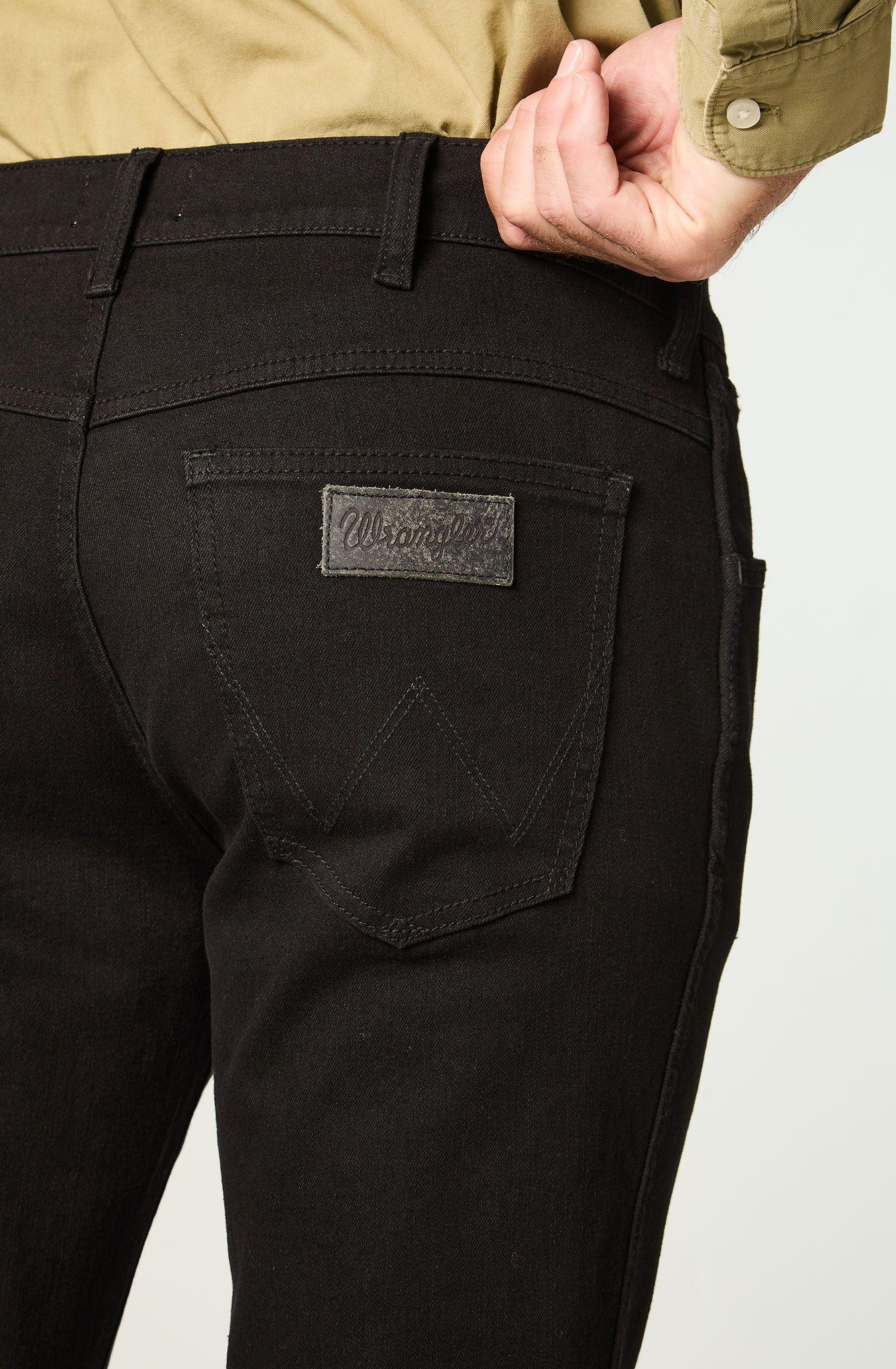 Jeans Hombre Wrangler Larston Slim Tiro Medio Black -3