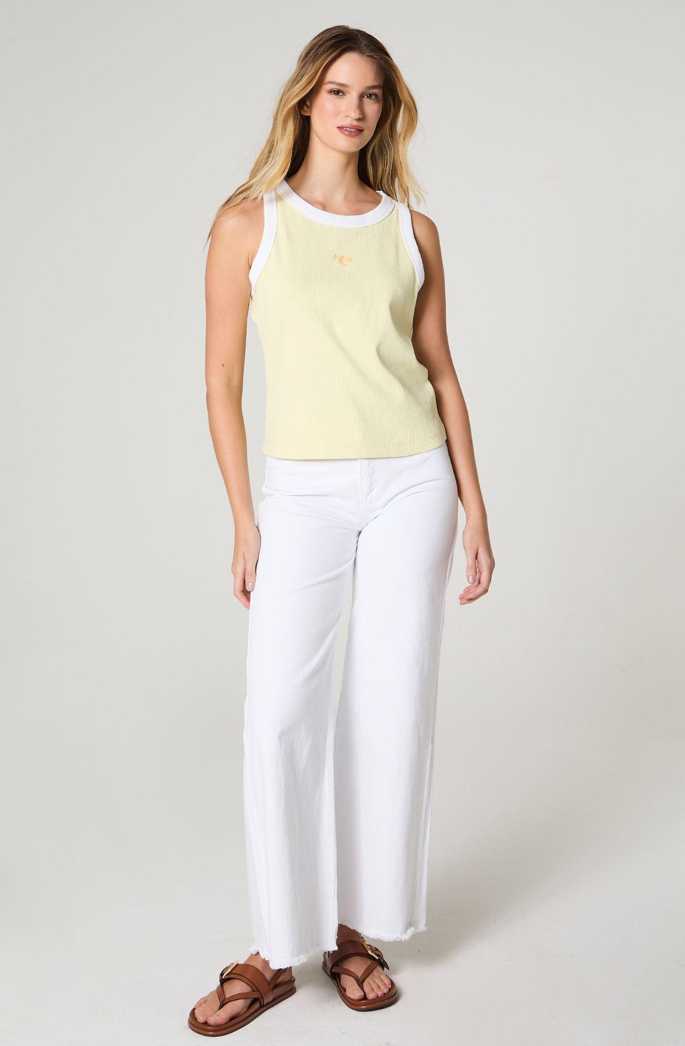 Polera Mujer Ringer Tank Sin Mangas Slim Fit-0