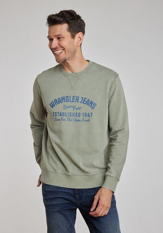Poleron Hombre Graphic Acid Sweatshirt Green Dusty -2