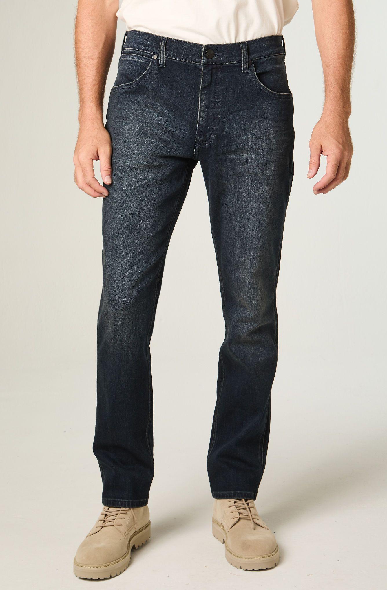 Jeans Hombre Greensboro Straight Tiro Medio Azul -0