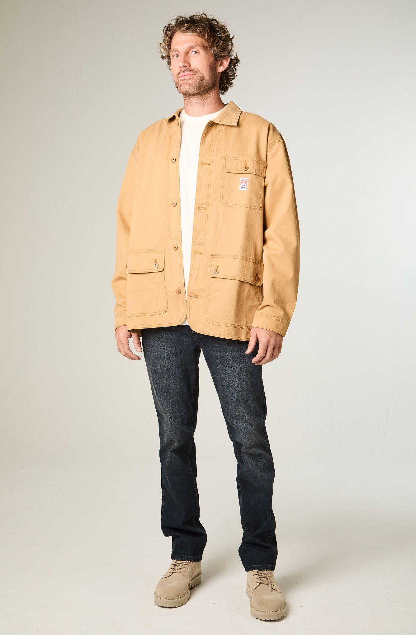 Jeans Hombre Greensboro Straight Tiro Medio Azul -1