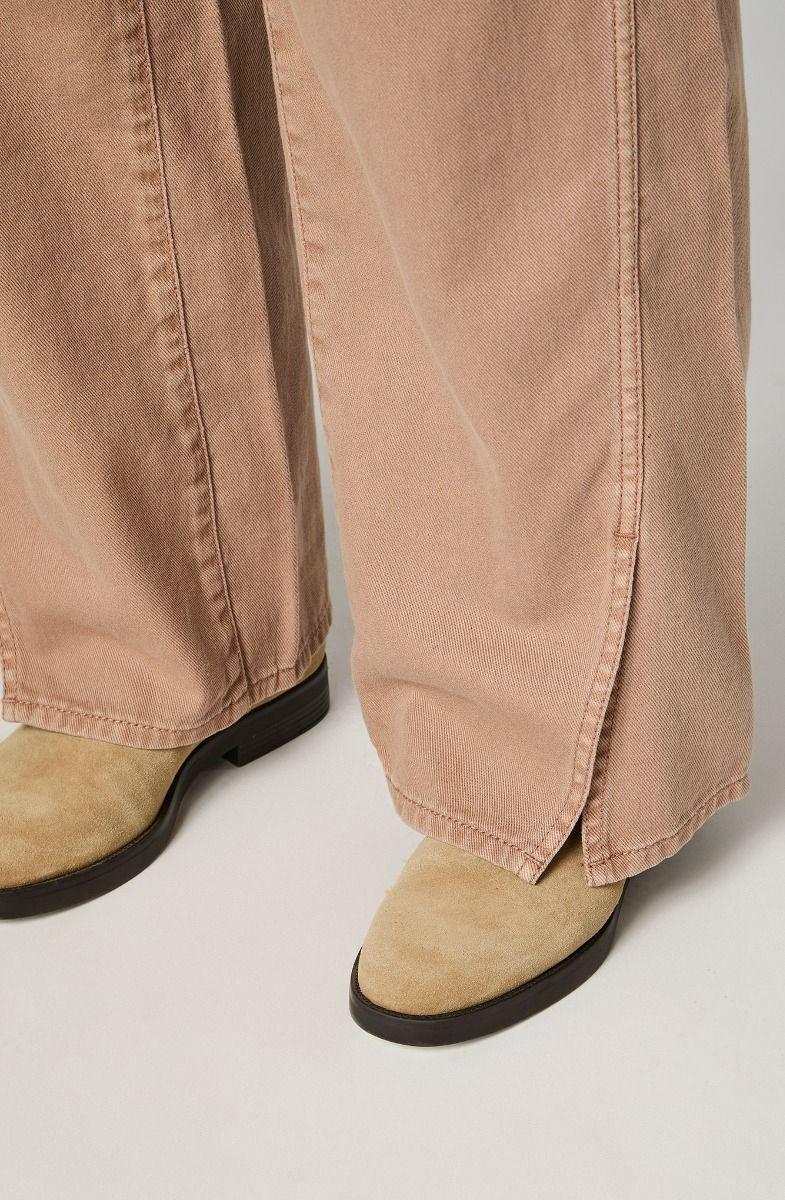Jeans Mujer Loose  Beige-3